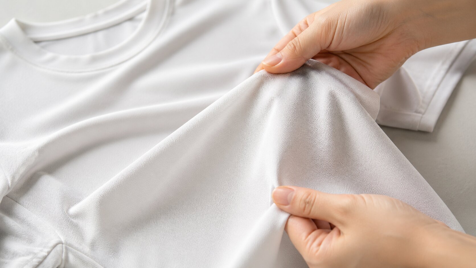 CASE 08：合繊Tシャツの風合い改善 — 「固い」を「やわらかい」に変えた素材提案